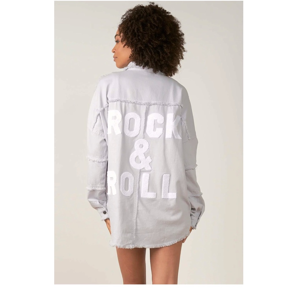 Elan Rock & Roll Devan Distressed Shirt Jacket NWOT